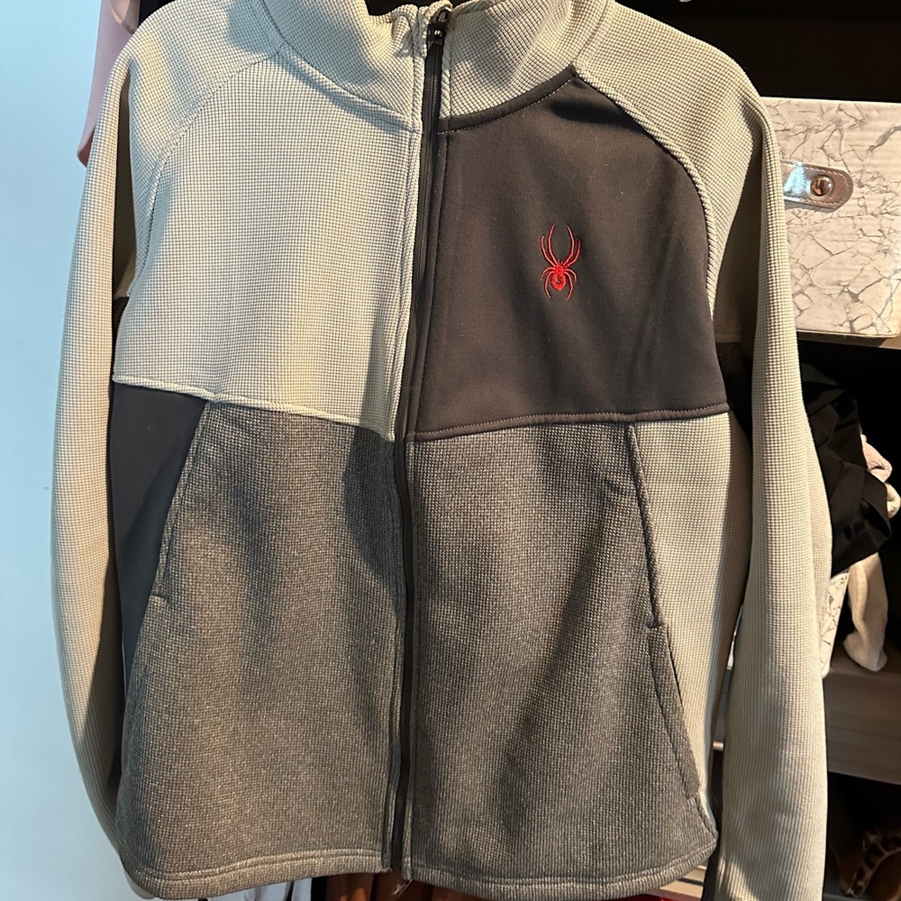 Spyder Men's Two-Tone Full-Zip Sweater - Gray and Black